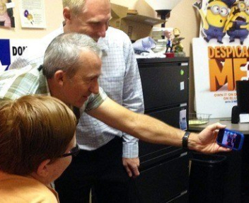 Picture of Visions Students and Staff at Radio Station