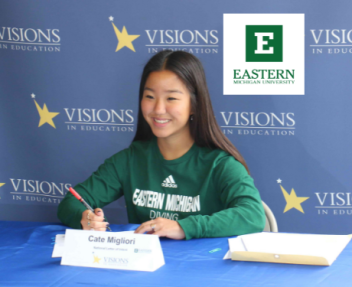 Home School senior Cate Migliori signs National Letter of Intent to dive at Eastern Michigan University