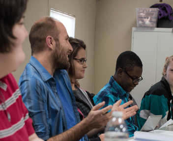 Image of students at a Find Your Voice Writing Group