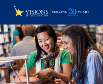 Teacher Job Fairs with anniversary logo and image of teacher with student looking at the laptop