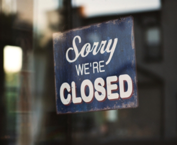 Sorry we're closed signage