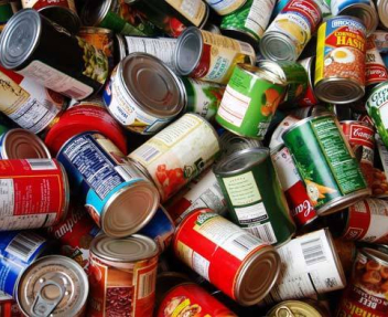 Image of canned food in a pile