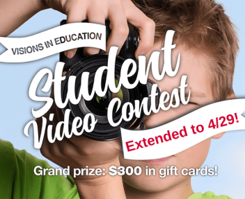 Banner announcing extension of Visions Video Contest