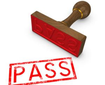 High school passing grade stamp and stamper with red ink